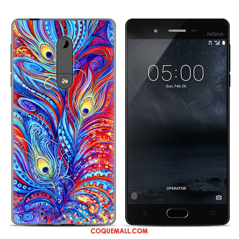 Étui Nokia 5 Gris Créatif Protection, Coque Nokia 5 Peinture Tout Compris