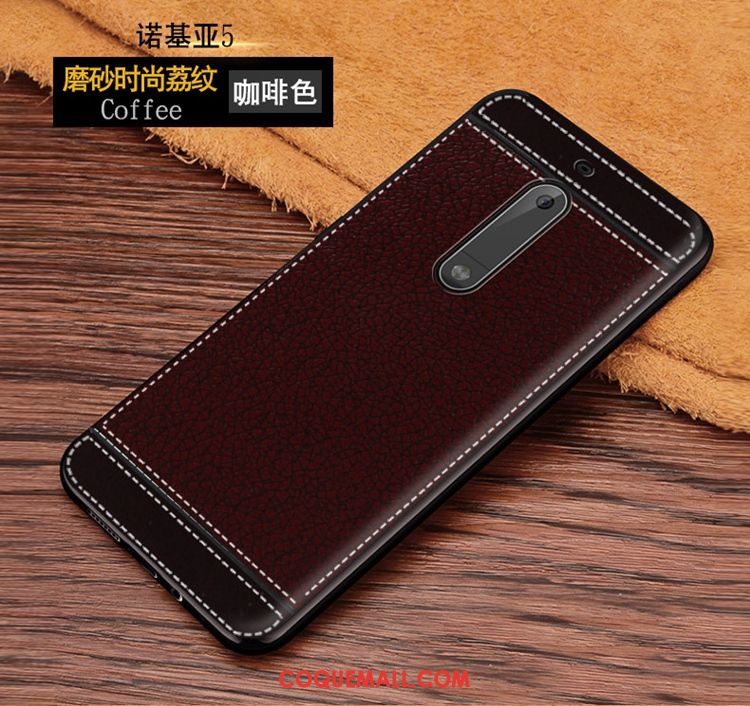 Étui Nokia 5 Membrane Fluide Doux Marron, Coque Nokia 5 Protection Incassable