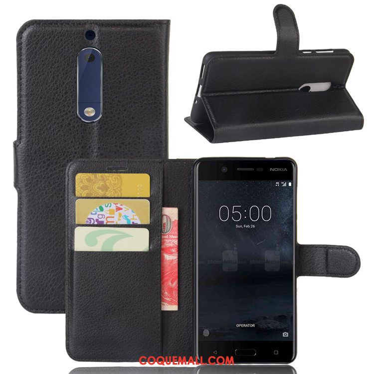 Étui Nokia 5 Protection Support Incassable, Coque Nokia 5 Rouge Téléphone Portable