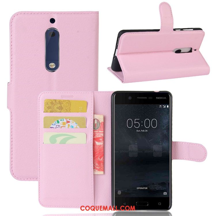 Étui Nokia 5 Protection Support Incassable, Coque Nokia 5 Rouge Téléphone Portable