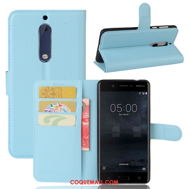 Étui Nokia 5 Protection Support Incassable, Coque Nokia 5 Rouge Téléphone Portable