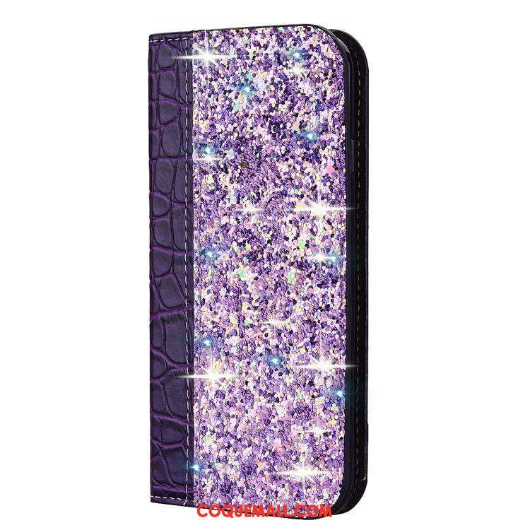 Étui Nokia 6.1 En Cuir Personnalité Marque De Tendance, Coque Nokia 6.1 Violet Net Rouge