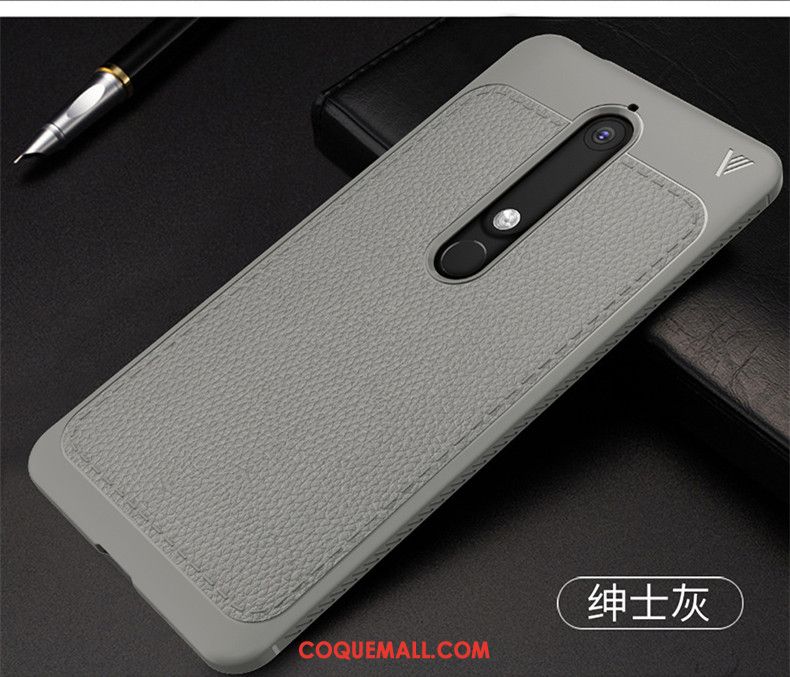 Étui Nokia 6.1 Fluide Doux Protection Bleu, Coque Nokia 6.1 Incassable Tout Compris