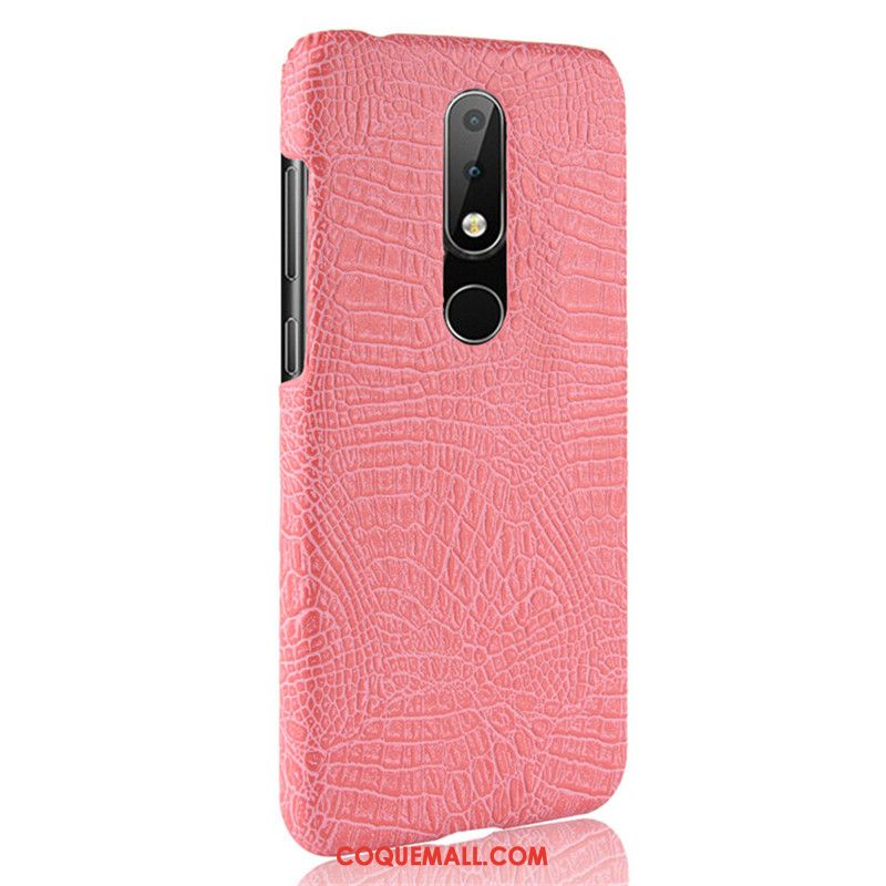 Étui Nokia 6.1 Légères Cuir Téléphone Portable, Coque Nokia 6.1 Crocodile Modèle Protection