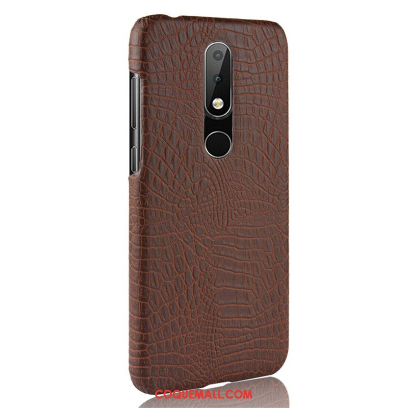 Étui Nokia 6.1 Légères Cuir Téléphone Portable, Coque Nokia 6.1 Crocodile Modèle Protection