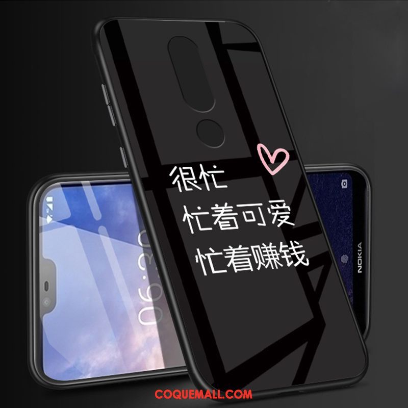 Étui Nokia 6.1 Personnalité Téléphone Portable Incassable, Coque Nokia 6.1 Verre Magnétisme