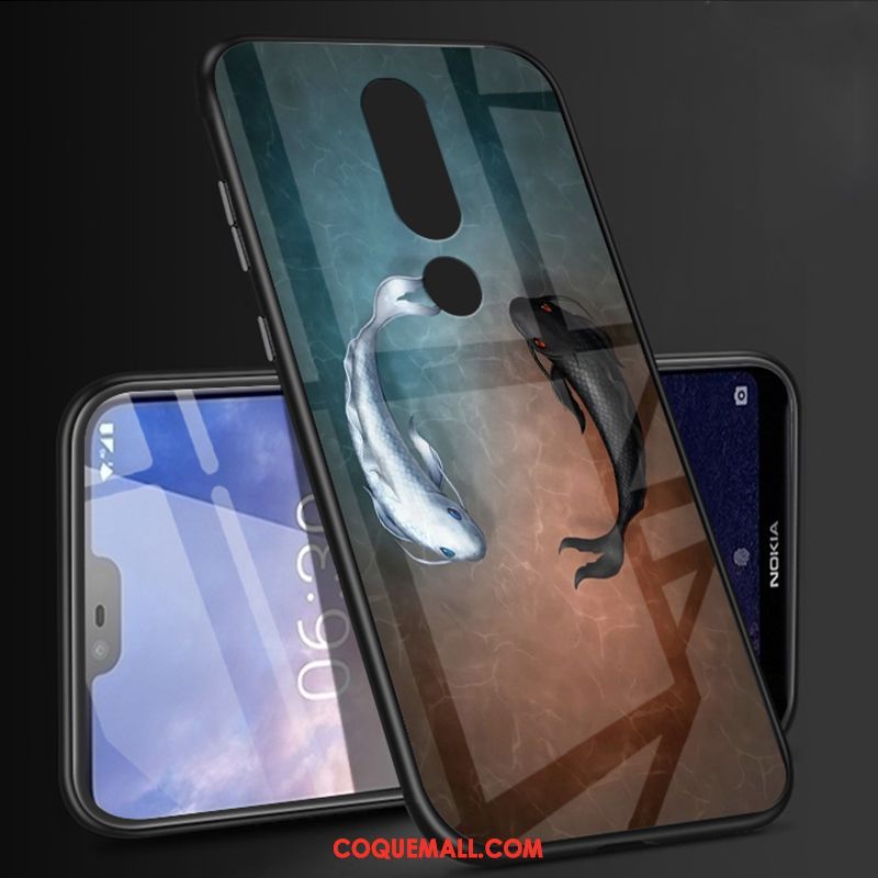 Étui Nokia 6.1 Personnalité Téléphone Portable Incassable, Coque Nokia 6.1 Verre Magnétisme