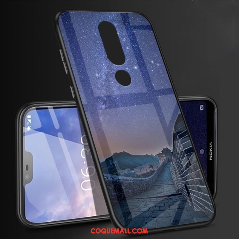 Étui Nokia 6.1 Personnalité Téléphone Portable Incassable, Coque Nokia 6.1 Verre Magnétisme