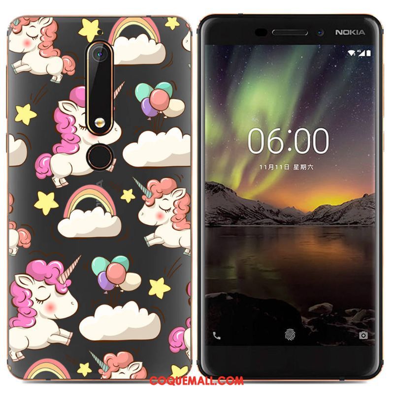 Étui Nokia 6.1 Protection Multicolore Créatif, Coque Nokia 6.1 Téléphone Portable Fluide Doux