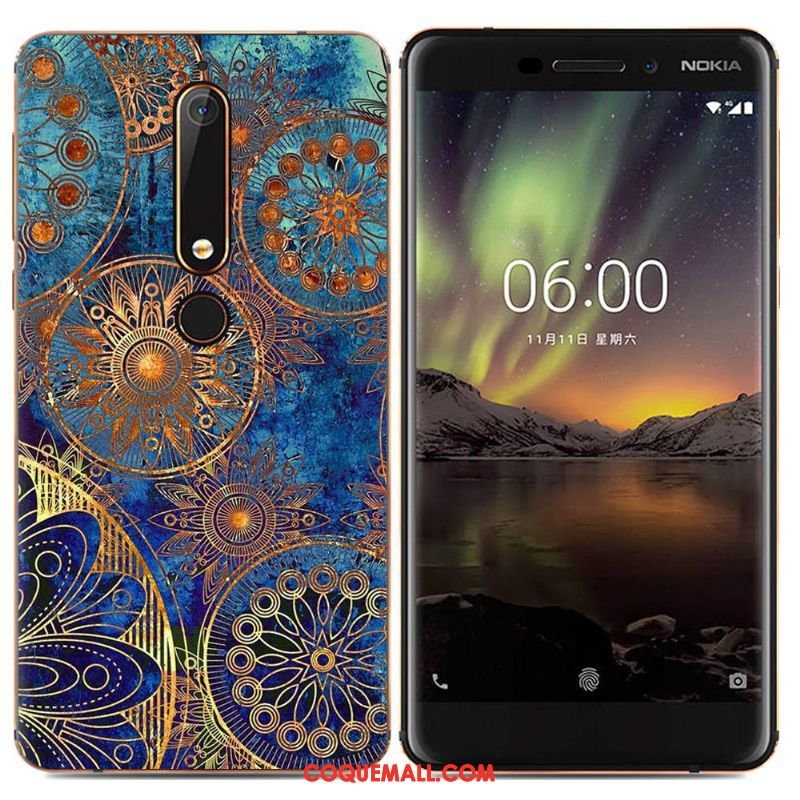 Étui Nokia 6.1 Protection Multicolore Créatif, Coque Nokia 6.1 Téléphone Portable Fluide Doux