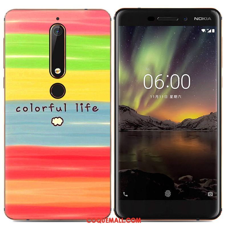 Étui Nokia 6.1 Protection Multicolore Créatif, Coque Nokia 6.1 Téléphone Portable Fluide Doux