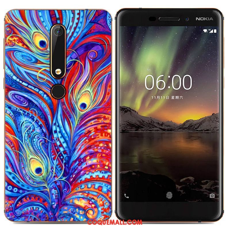 Étui Nokia 6.1 Protection Multicolore Créatif, Coque Nokia 6.1 Téléphone Portable Fluide Doux