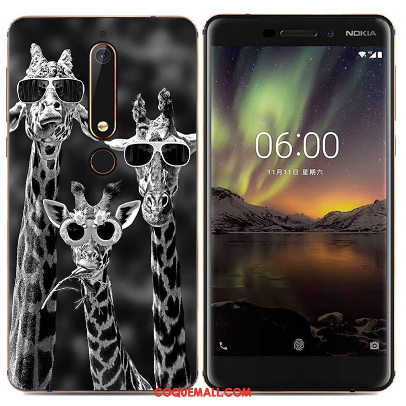 Étui Nokia 6.1 Protection Multicolore Créatif, Coque Nokia 6.1 Téléphone Portable Fluide Doux