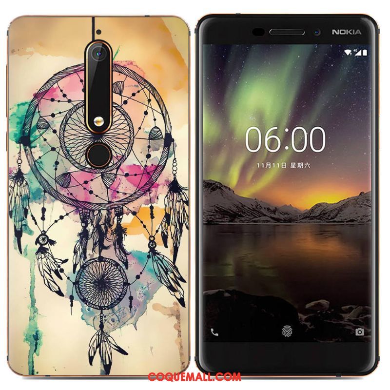 Étui Nokia 6.1 Protection Multicolore Créatif, Coque Nokia 6.1 Téléphone Portable Fluide Doux