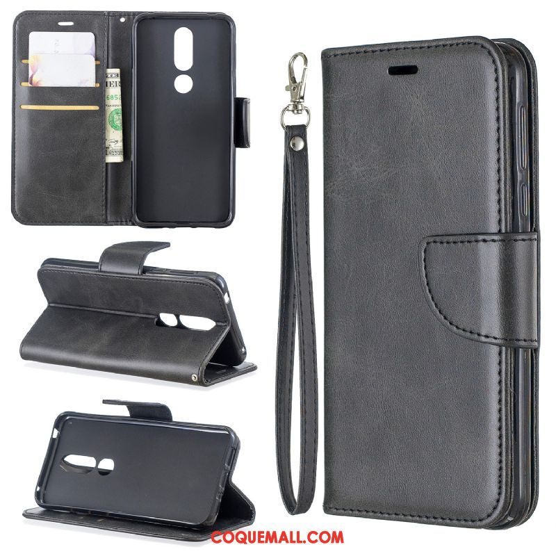 Étui Nokia 6.1 Support Protection En Cuir, Coque Nokia 6.1 Gris Portefeuille