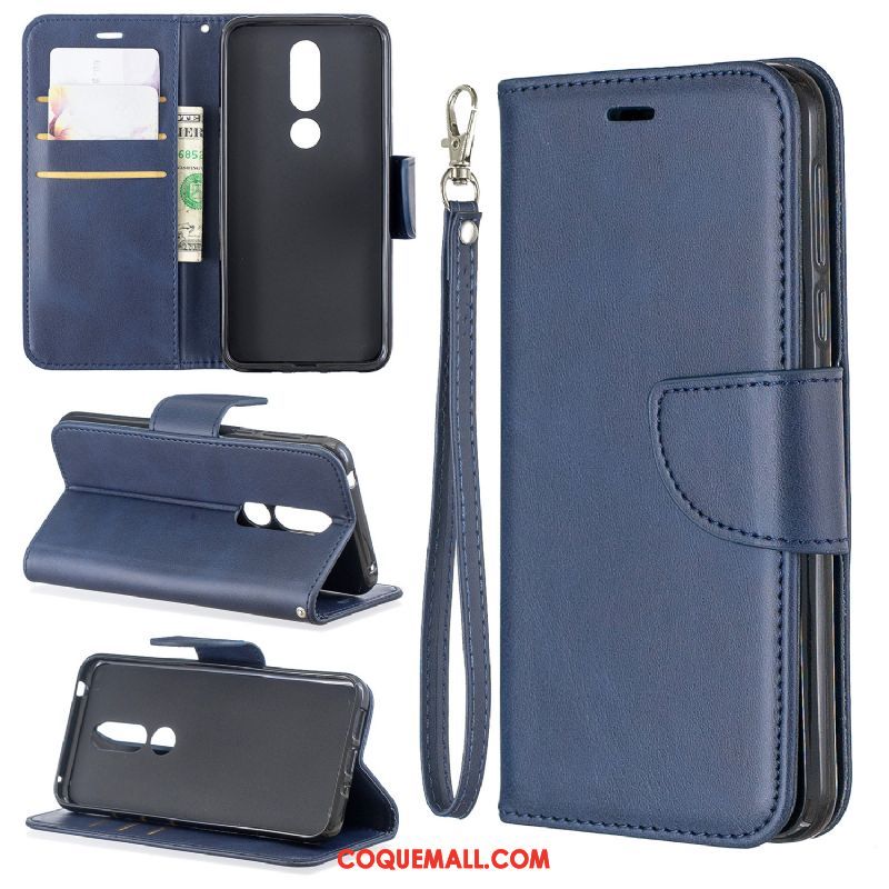 Étui Nokia 6.1 Support Protection En Cuir, Coque Nokia 6.1 Gris Portefeuille