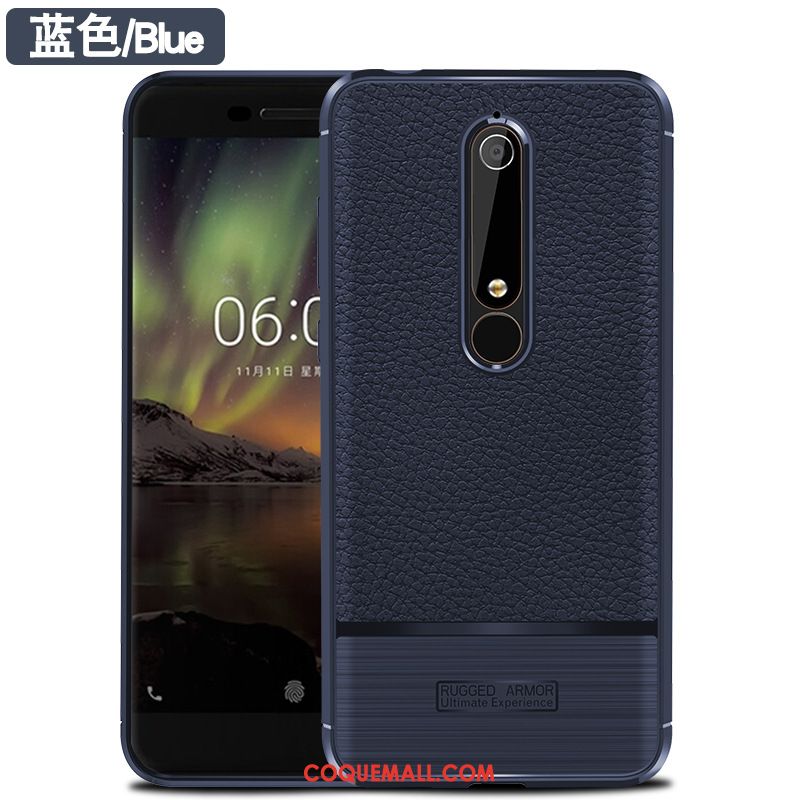 Étui Nokia 6.1 Téléphone Portable Fibre Modèle Fleurie, Coque Nokia 6.1 Incassable Braun