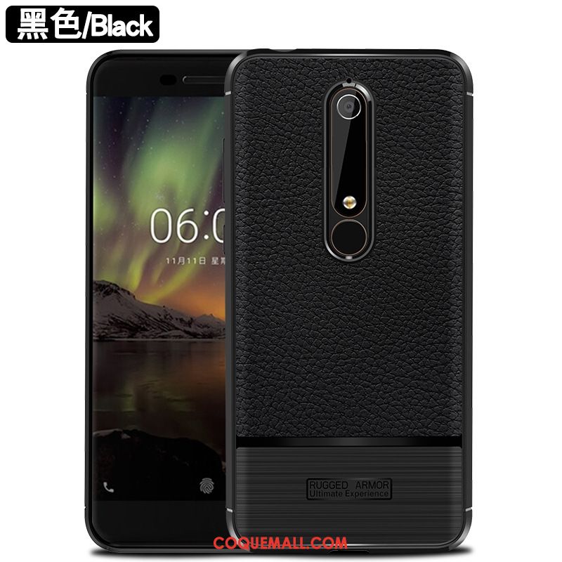 Étui Nokia 6.1 Téléphone Portable Fibre Modèle Fleurie, Coque Nokia 6.1 Incassable Braun