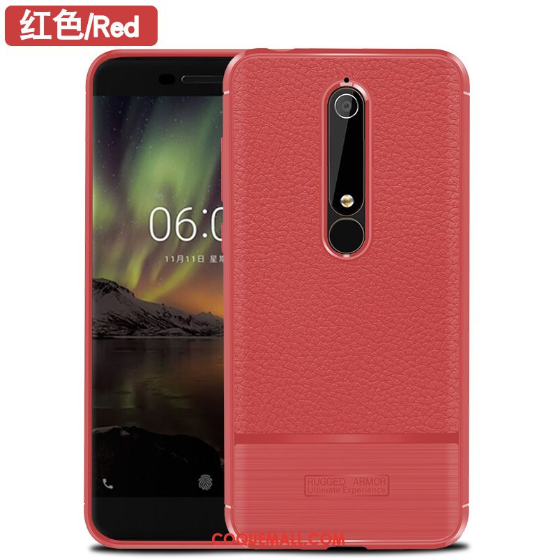 Étui Nokia 6.1 Téléphone Portable Fibre Modèle Fleurie, Coque Nokia 6.1 Incassable Braun