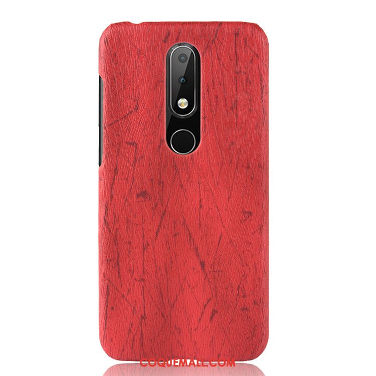 Étui Nokia 6.1 Téléphone Portable Grain De Bois Violet, Coque Nokia 6.1 Protection Difficile