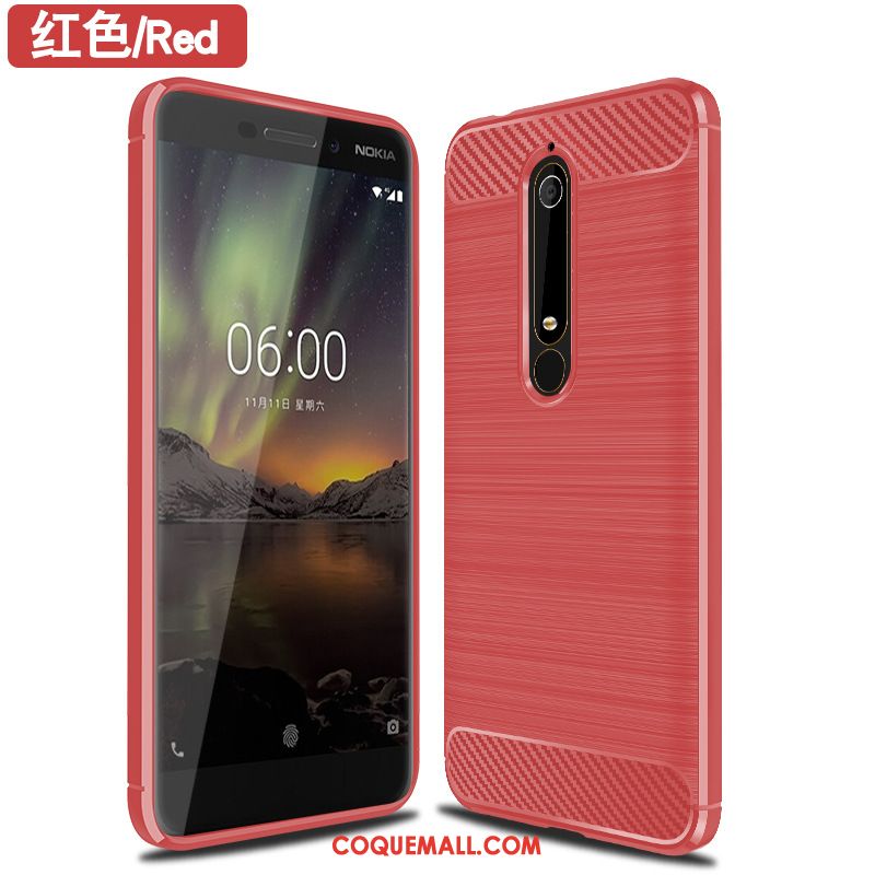 Étui Nokia 6.1 Téléphone Portable Soie Gris, Coque Nokia 6.1 Modèle Fleurie Fibre