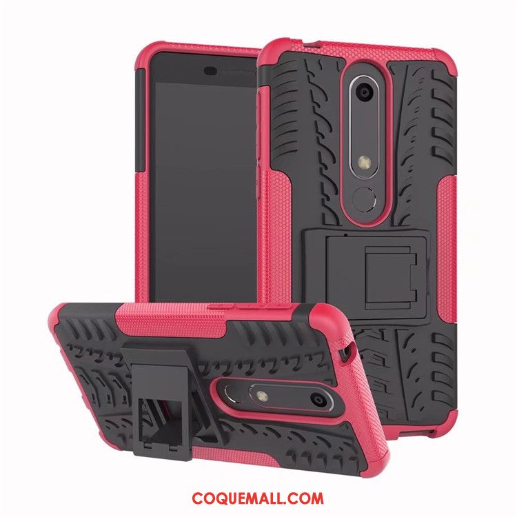 Étui Nokia 6.1 Téléphone Portable Support Tendance, Coque Nokia 6.1 Protection Rouge