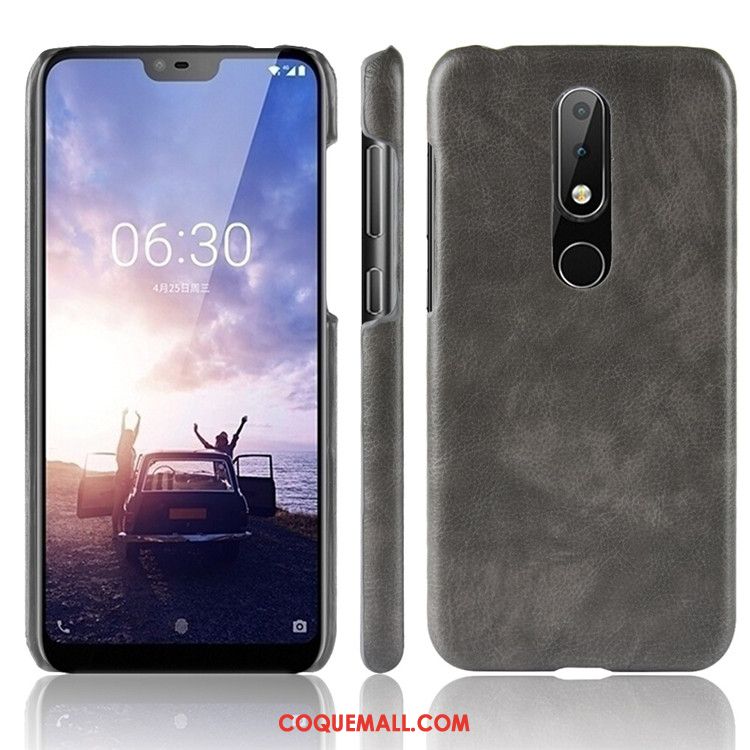 Étui Nokia 6.1 Téléphone Portable Tendance Litchi, Coque Nokia 6.1 Difficile Modèle Fleurie