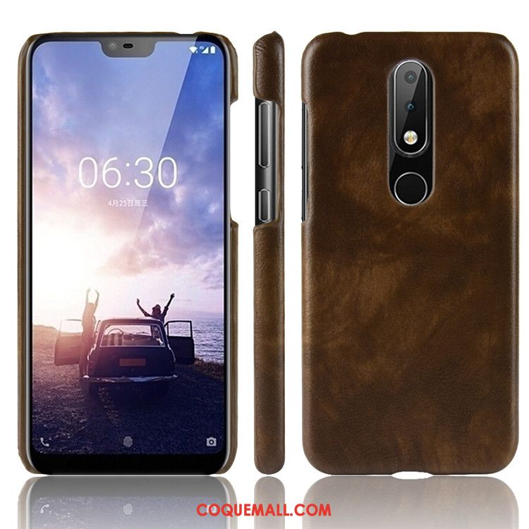 Étui Nokia 6.1 Téléphone Portable Tendance Litchi, Coque Nokia 6.1 Difficile Modèle Fleurie