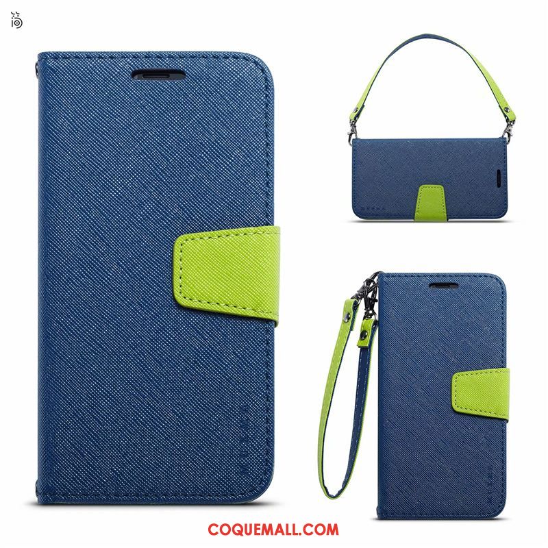 Étui Nokia 6.1 Étui En Cuir Bleu Incassable, Coque Nokia 6.1 Carte Téléphone Portable