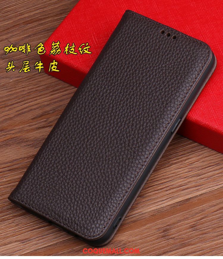 Étui Nokia 6.2 Cuir Véritable Protection Modèle Fleurie, Coque Nokia 6.2 Incassable Litchi