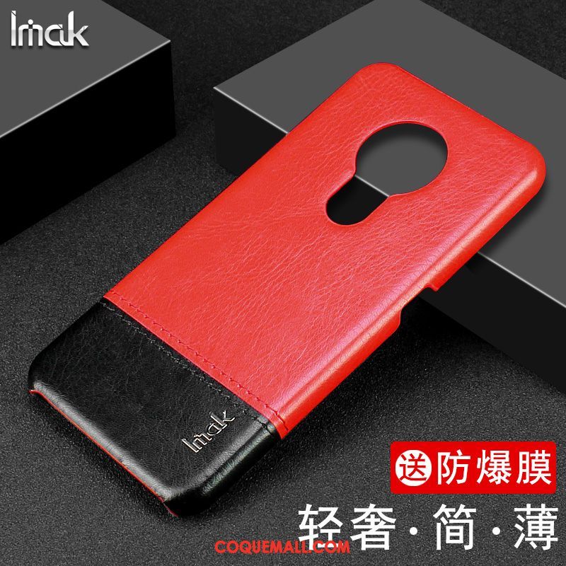 Étui Nokia 6.2 Simple Rouge Protection, Coque Nokia 6.2 En Cuir Cuir