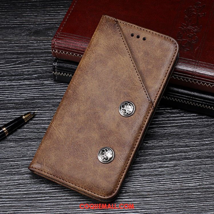 Étui Nokia 6.2 Support En Cuir Vintage, Coque Nokia 6.2 Carte Magnétisme Braun