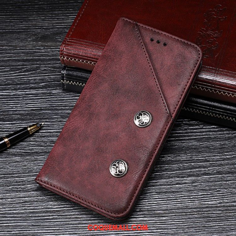 Étui Nokia 6.2 Support En Cuir Vintage, Coque Nokia 6.2 Carte Magnétisme Braun