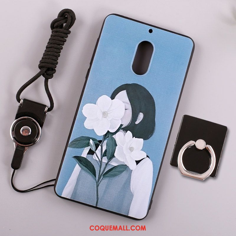 Étui Nokia 6 Bleu Fluide Doux Peinture, Coque Nokia 6 Créatif Protection