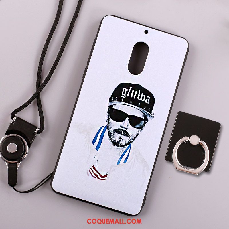 Étui Nokia 6 Bleu Fluide Doux Peinture, Coque Nokia 6 Créatif Protection