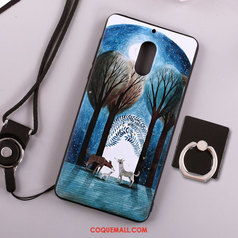 Étui Nokia 6 Bleu Fluide Doux Peinture, Coque Nokia 6 Créatif Protection