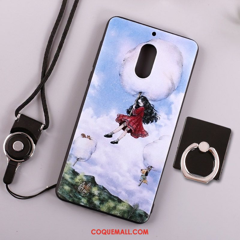 Étui Nokia 6 Bleu Fluide Doux Peinture, Coque Nokia 6 Créatif Protection