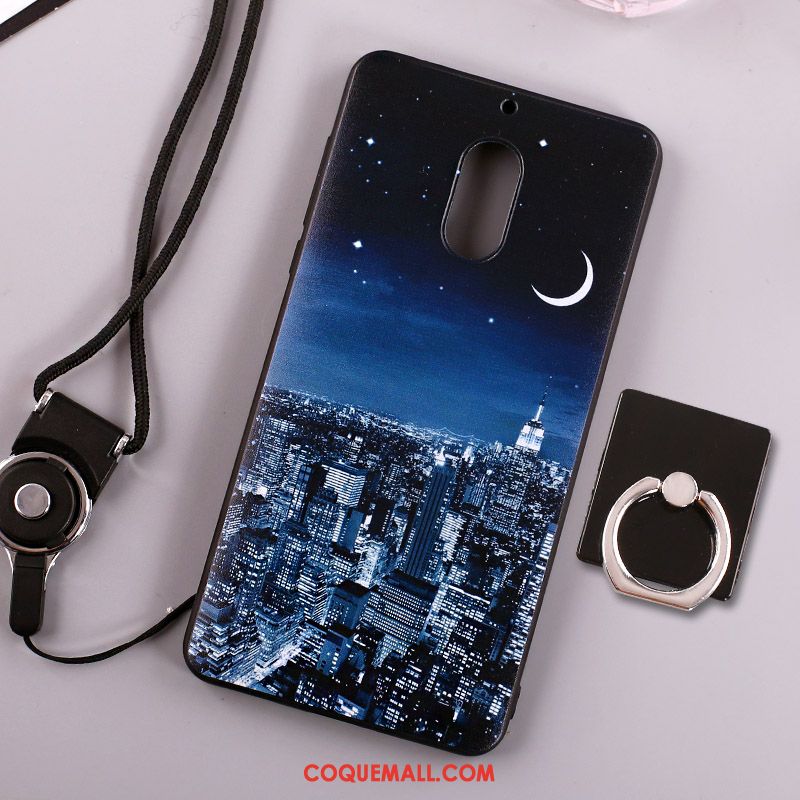 Étui Nokia 6 Bleu Fluide Doux Peinture, Coque Nokia 6 Créatif Protection