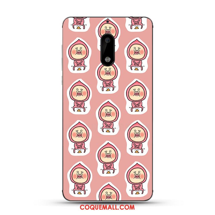 Étui Nokia 6 Charmant Protection Drôle, Coque Nokia 6 Téléphone Portable Rose