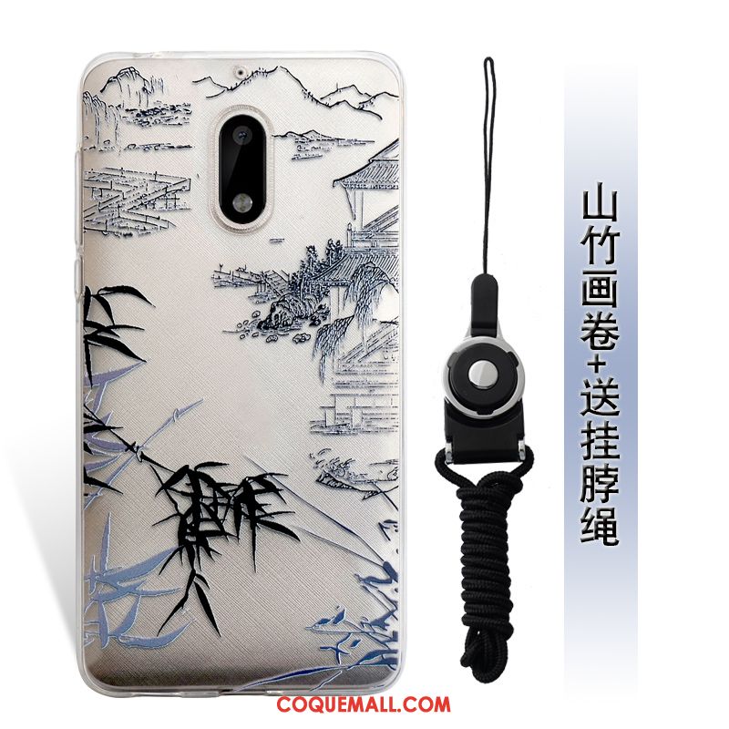 Étui Nokia 6 Gaufrage Ornements Suspendus Rose, Coque Nokia 6 Silicone Incassable