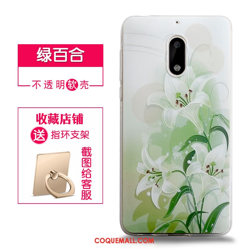 Étui Nokia 6 Gaufrage Transparent Rose, Coque Nokia 6 Fluide Doux Protection