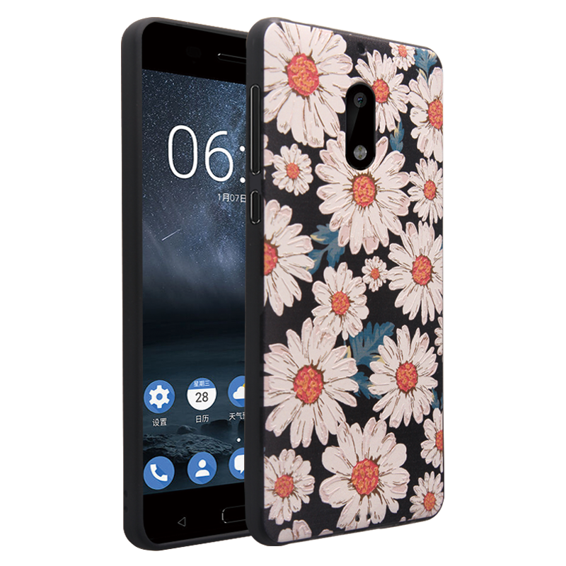 Étui Nokia 6 Incassable Gaufrage Dessin Animé, Coque Nokia 6 Téléphone Portable Silicone