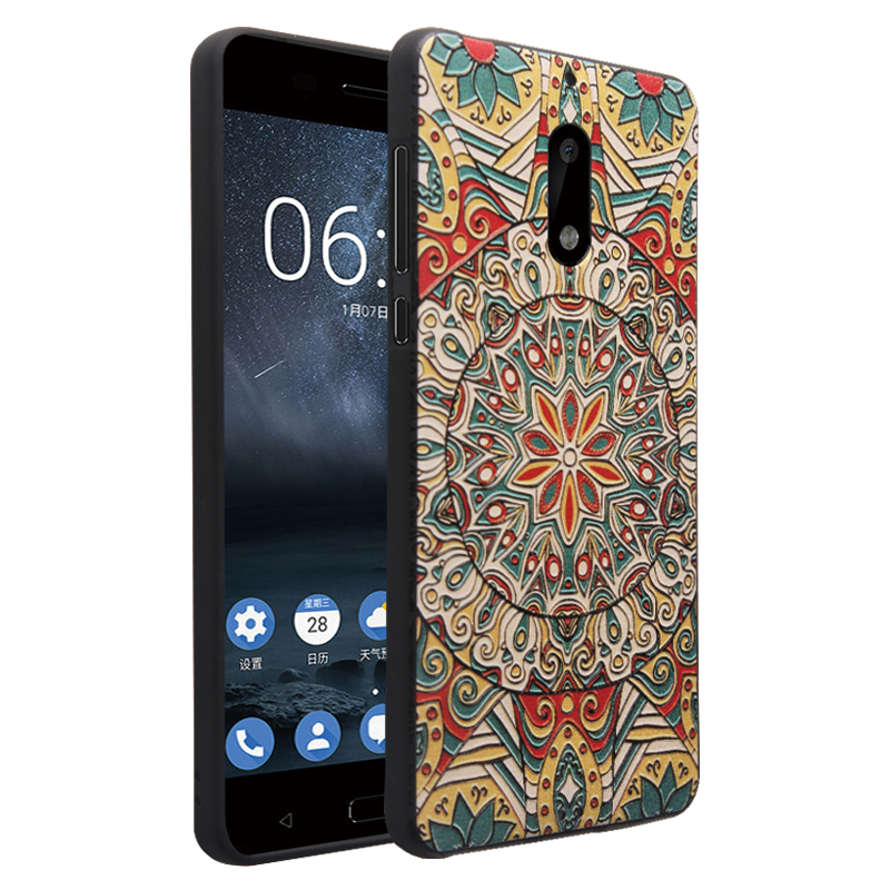 Étui Nokia 6 Incassable Gaufrage Dessin Animé, Coque Nokia 6 Téléphone Portable Silicone