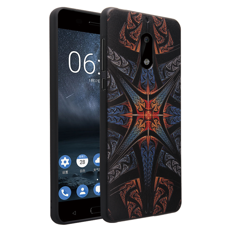 Étui Nokia 6 Incassable Gaufrage Dessin Animé, Coque Nokia 6 Téléphone Portable Silicone