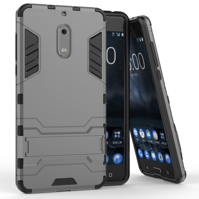 Étui Nokia 6 Incassable Support Tout Compris, Coque Nokia 6 Bleu Téléphone Portable