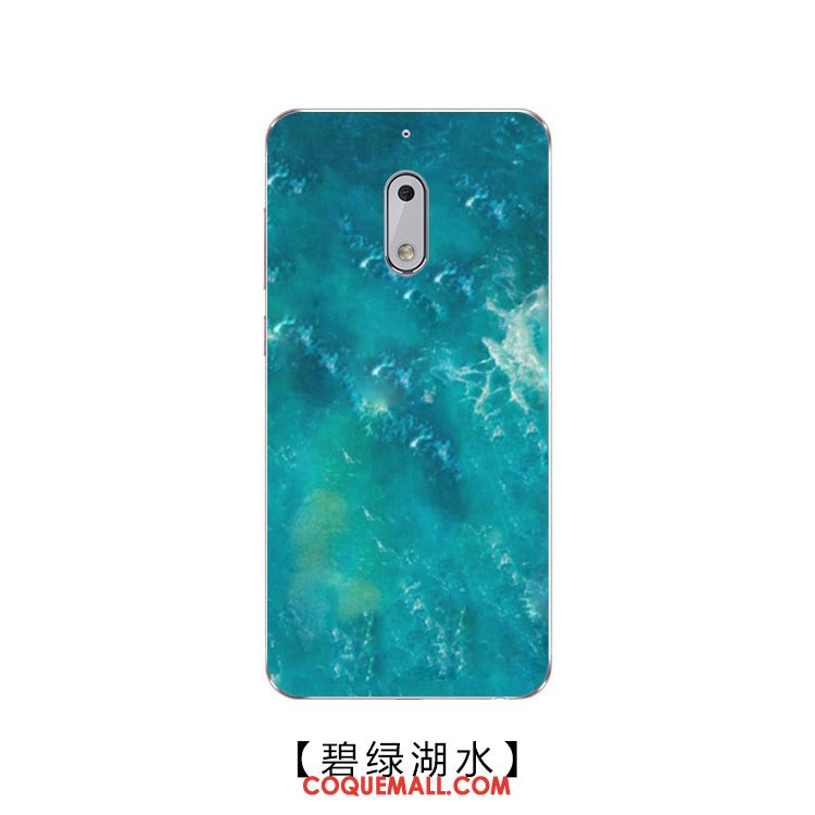 Étui Nokia 6 Simple Vagues Vert, Coque Nokia 6 Beau Grand