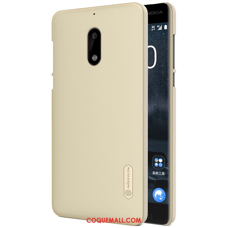 Étui Nokia 6 Téléphone Portable Délavé En Daim Difficile, Coque Nokia 6 Protection Or