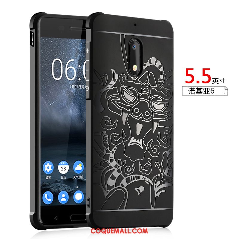 Étui Nokia 6 Téléphone Portable Personnalité Protection, Coque Nokia 6 Bleu Incassable