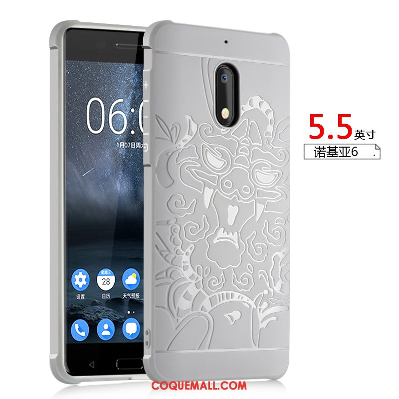 Étui Nokia 6 Téléphone Portable Personnalité Protection, Coque Nokia 6 Bleu Incassable