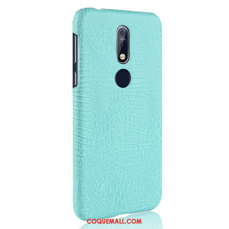 Étui Nokia 7.1 Bleu Vintage Téléphone Portable, Coque Nokia 7.1 Délavé En Daim Sac